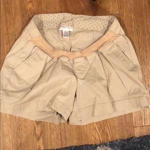 Maternity khaki shorts